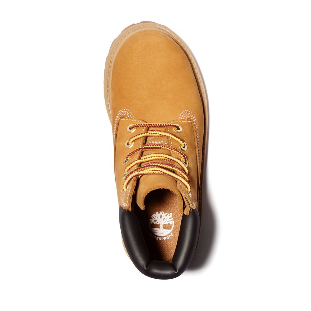 Timberland 6-Inch Μποτακια Παιδικα Καφε - Youth Premium Waterproof - Greece 0184692-YT